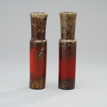 Two Hans Hedberg faience vases, Biot, France.