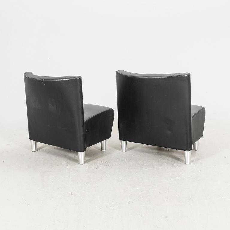 A set of eight leather easychairs by Erik Jørgensen Møbelfabrik, Svendborg, Denmark.