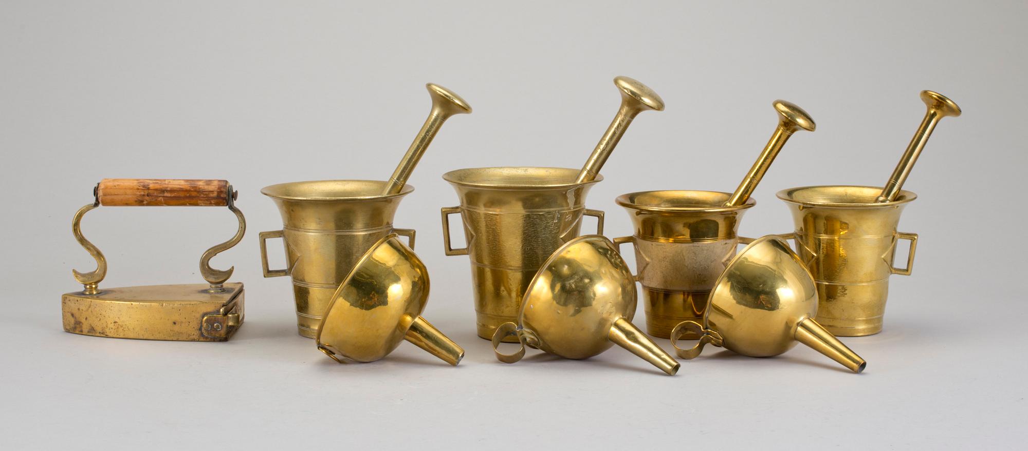 PARTI MÄSSING, 8 delar, Skultuna Bruk, 1800/1900-tal.