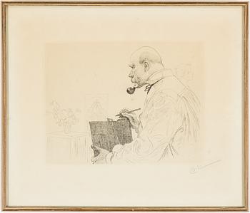 CARL LARSSON, etching, 1912, signed with monogram in pencil.