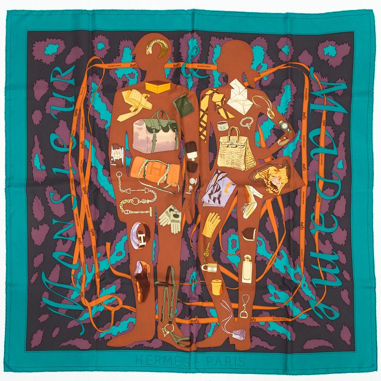 Hermès,  a 'Monsieur et Madame II' silk scarf.