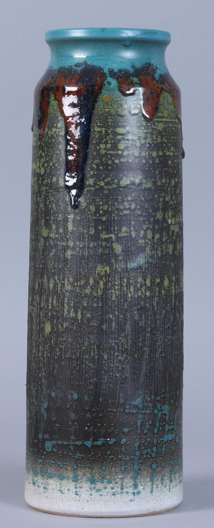 VASER, två st, stengods, "Argenta", Wilhelm Kåge, Gustavsberg samt Tilgmans.