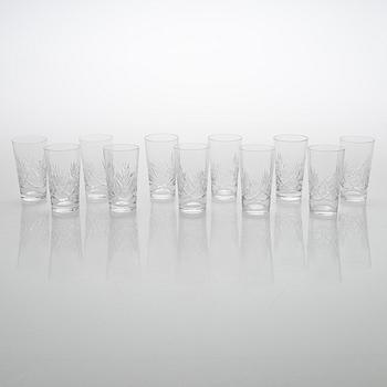 An 'Yrjö' crystal glassware set, 58 pieces, Riihimäen Lasi, Finland, latter half of the 20th century.