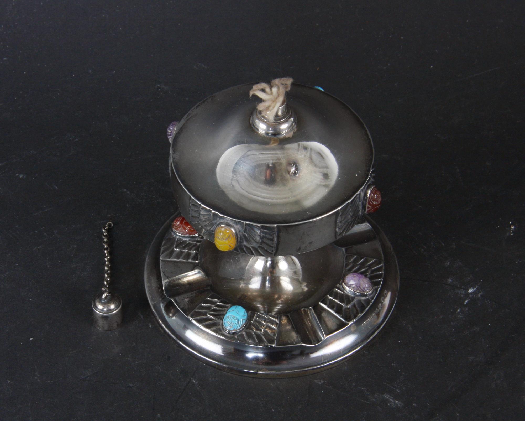 OLJELAMPA, silver, C G Hallberg 1908.