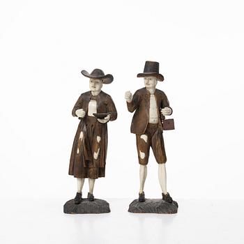 Figurer, ett par, Tyskland, Simon Trogers efterföljd, 1700-tal.