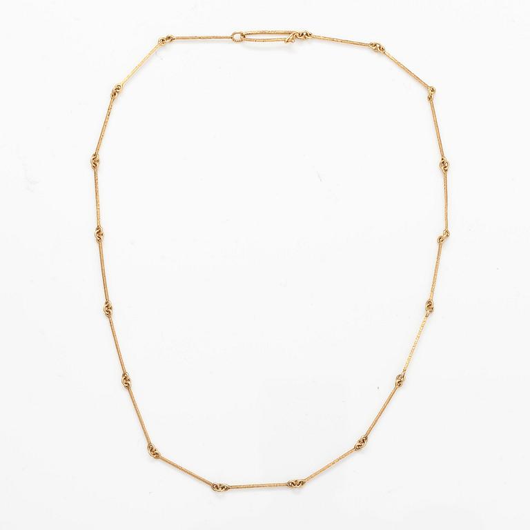 BJÖRN WECKSTRÖM, BROSCH "Havsblomma" och KEDJA, 14K guld, odlade pärlor. Lapponia 1969 och 1970.