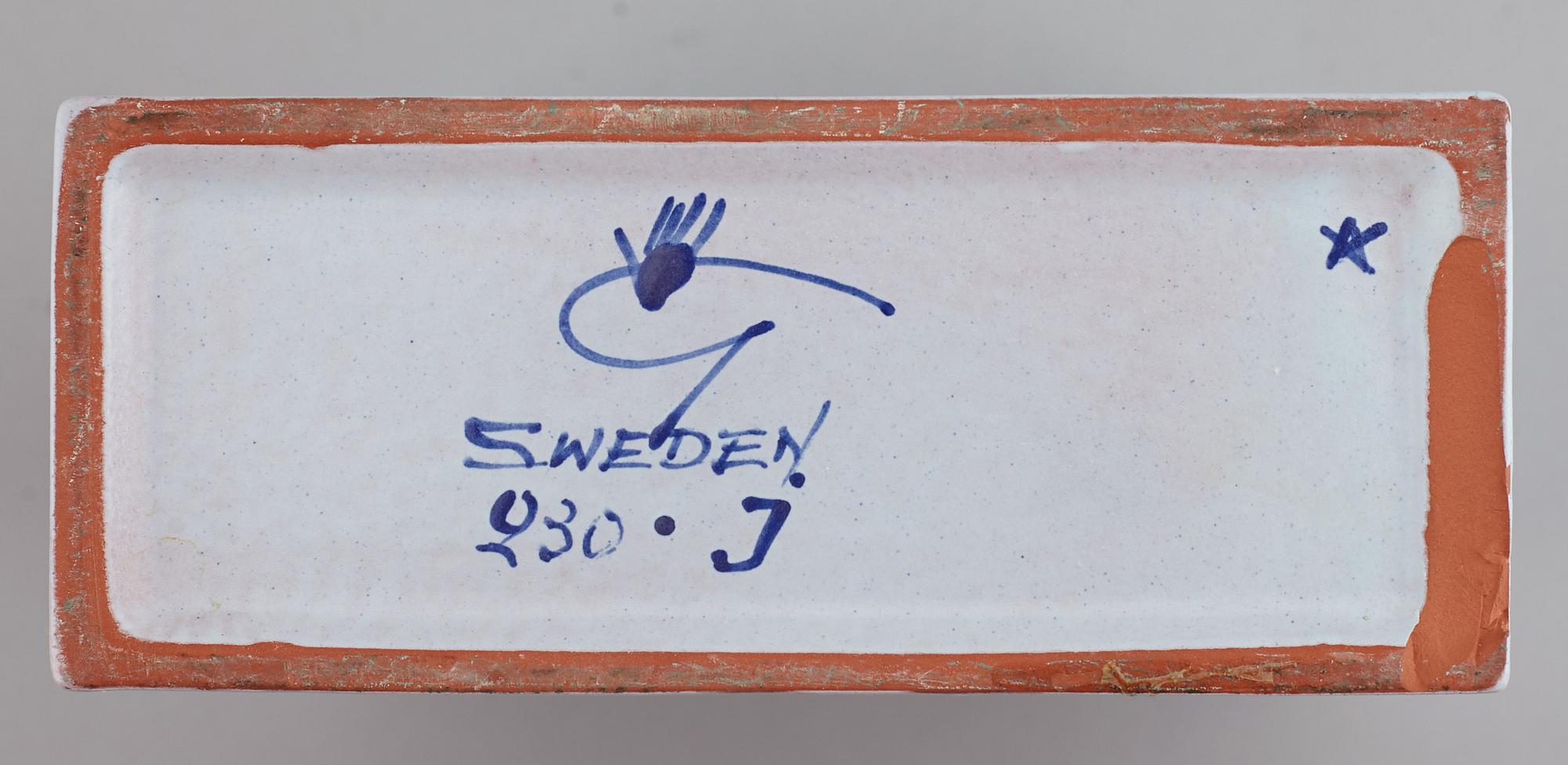 STIG LINDBERG, vas och fat, "Karneval", fajans, Gustavsbergs studio.