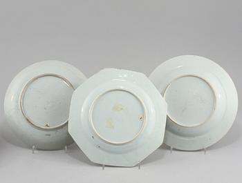 TALLRIKAR, 6 st, porslin Kina, 1700-tal.