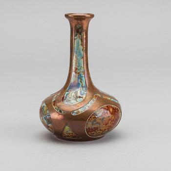 JOSEF KNIZEK, an Art Nouveau glass and copper vase.