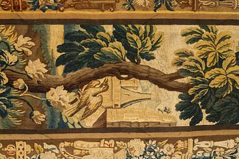 A tapestry, "Verdure", tapestry weave, "entre-fenêtre", Aubusson around 1700-first half of the 18th century.