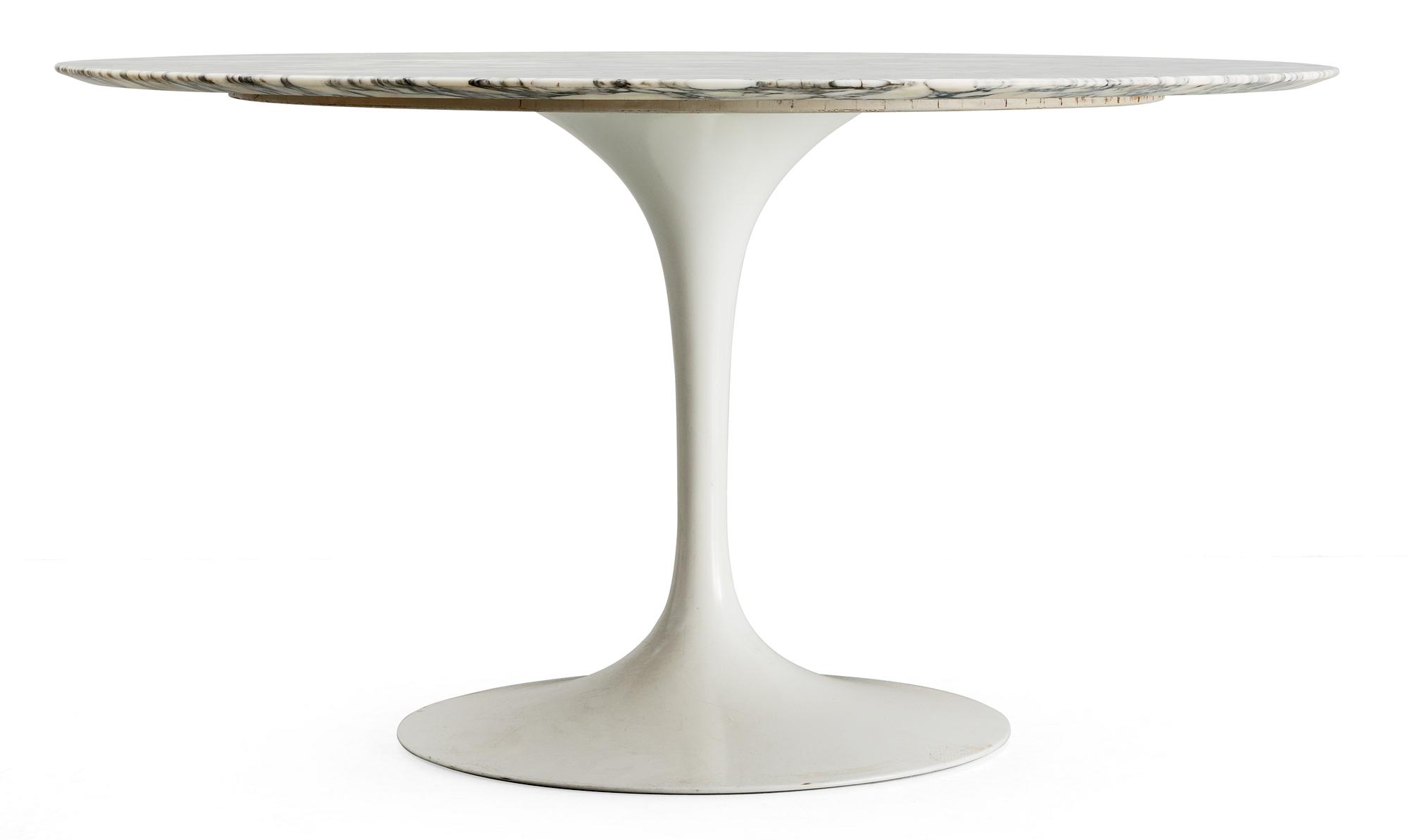 An Eero Saarinen 'Tulip' marble top dinner table, Knoll International, USA.