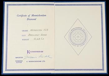 DIAMANT, briljantslipad 0,43 ct H / VVS.