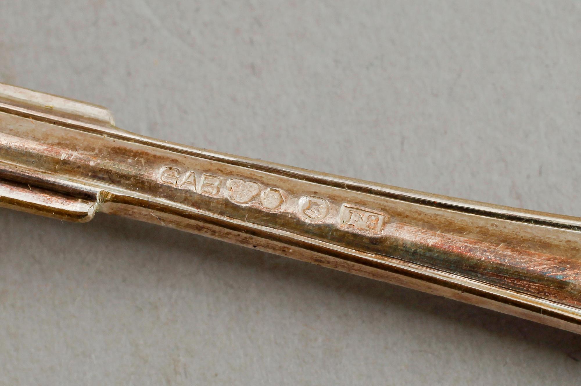 MATSKEDAR, 12 st, silver, bl a GAB, Stockholm, 1920-tal. Vikt ca 726 g.