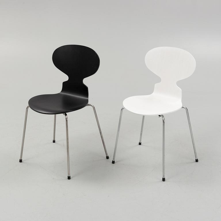 Arne Jacobsen, stolar, 6 st, "Myran", Fritz Hansen, Danmark, 2013 & 2020.