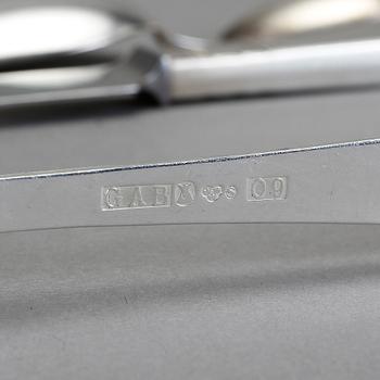 BESTICK, silver, 48 delar,  "Rosenholm", 1960-tal. 1159 gram exkl. knivar.