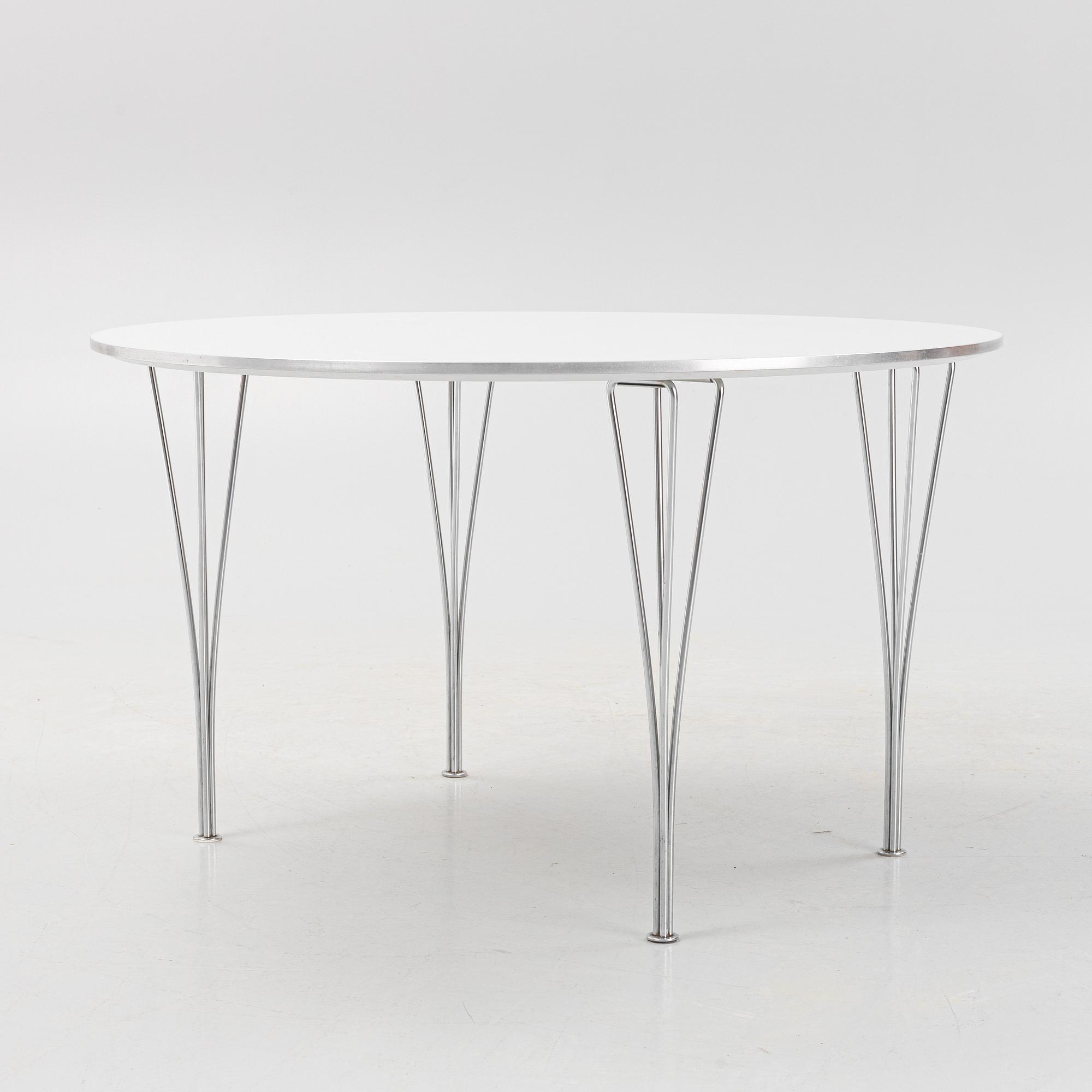 Bruno Mathsson & Piet Hein, matbord, "Supercirkel", Fritz Hansen, Danmark.