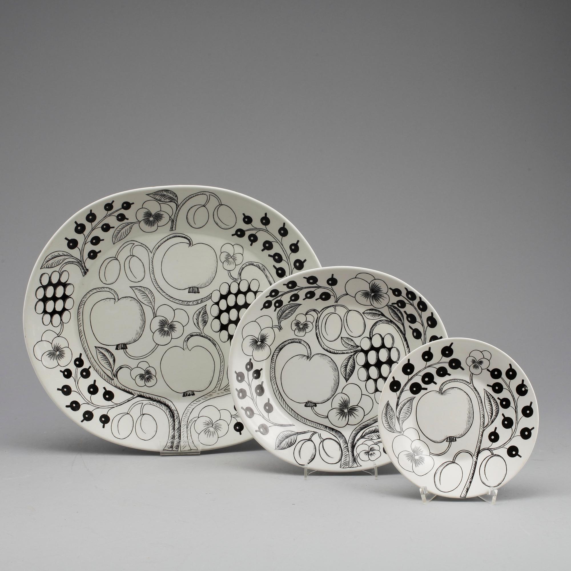 SERVISDELAR, 19 delar, porslin, "Paratiisi", Birger Kaipiainen, Arabia, Finland.
