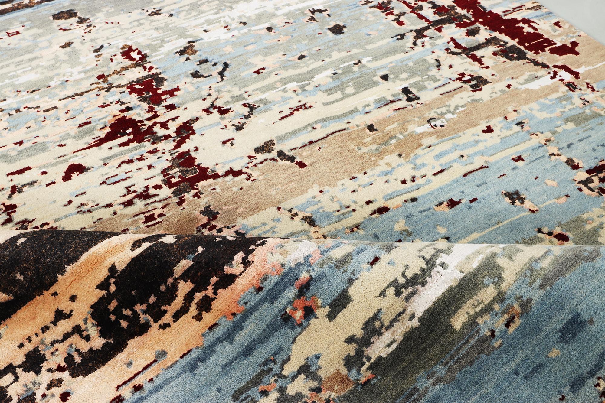 An oriental carpet with modern design, ca. 377 x 277 cm.