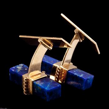 MANSCHETTKNAPPAR, ett par, 18k, Lapis Lazuli, vikt ca 11.7g.