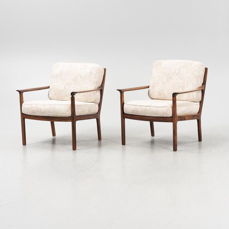 A pair of rosewood armchairs, Bröderna Andersson, 1950's/60's.