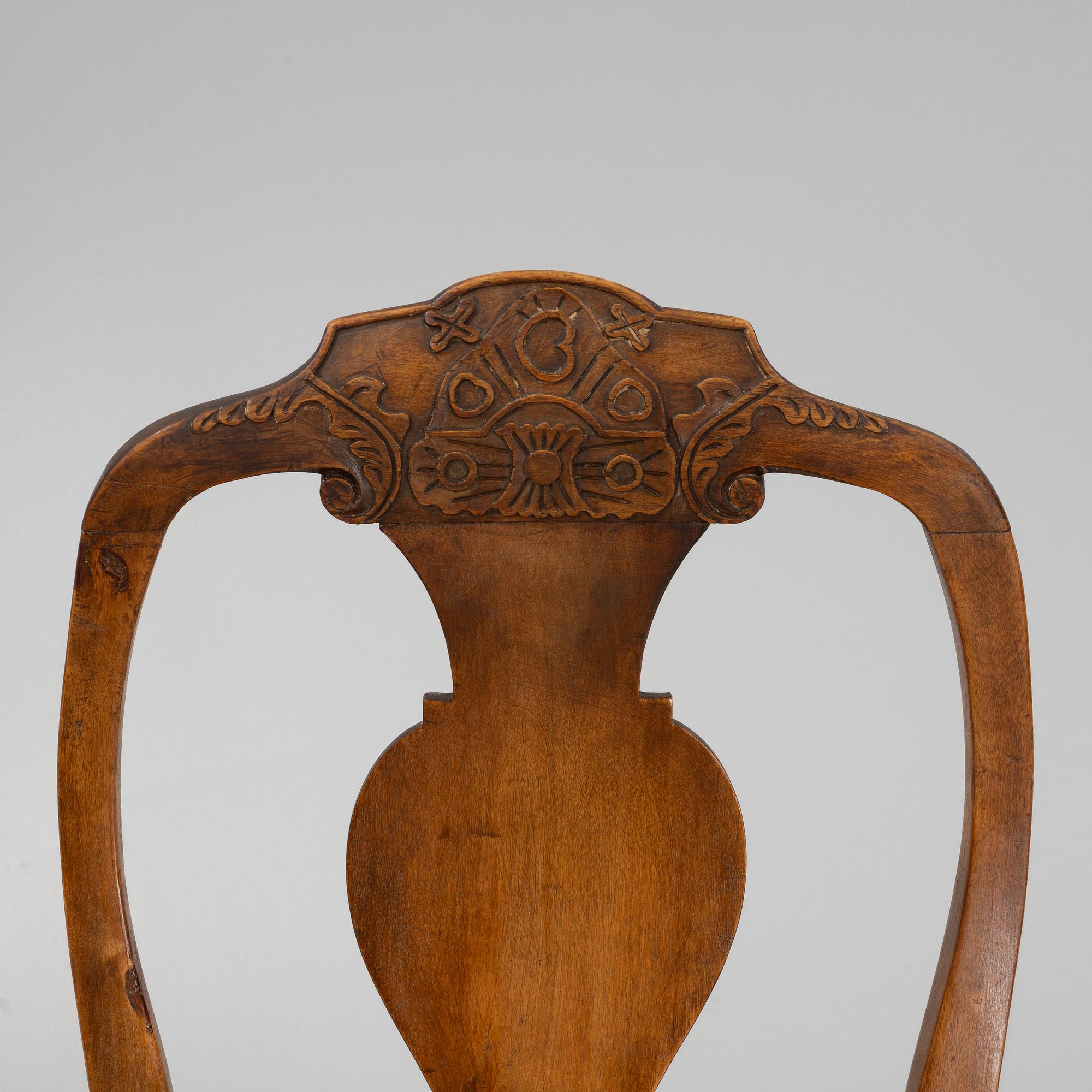 Stol, senbarock, 1700-tal.