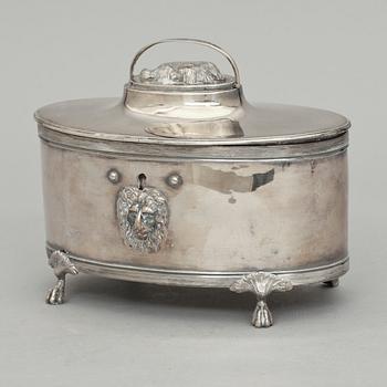 SOCKERSKRIN, silver, Daniel Hallman, Stockholm 1813. Vikt c:a 790 g.