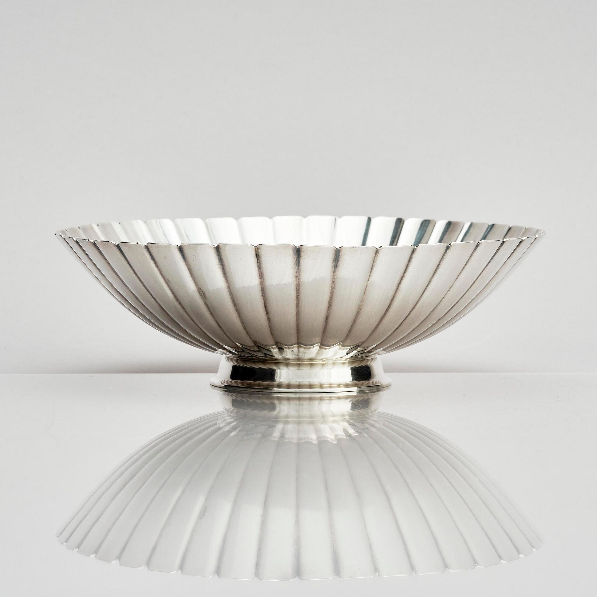 Georg Jensen, a sterling silver bowl, design no 856A, design Sigvard Bernadotte, Copenhagen 1945-77.