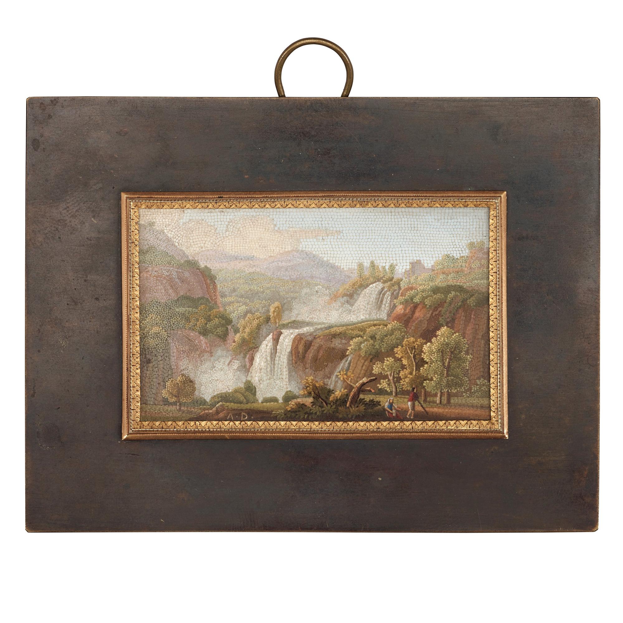 An Italian micromosaic plaque by  Antonio de Angelis, Rome 1809.