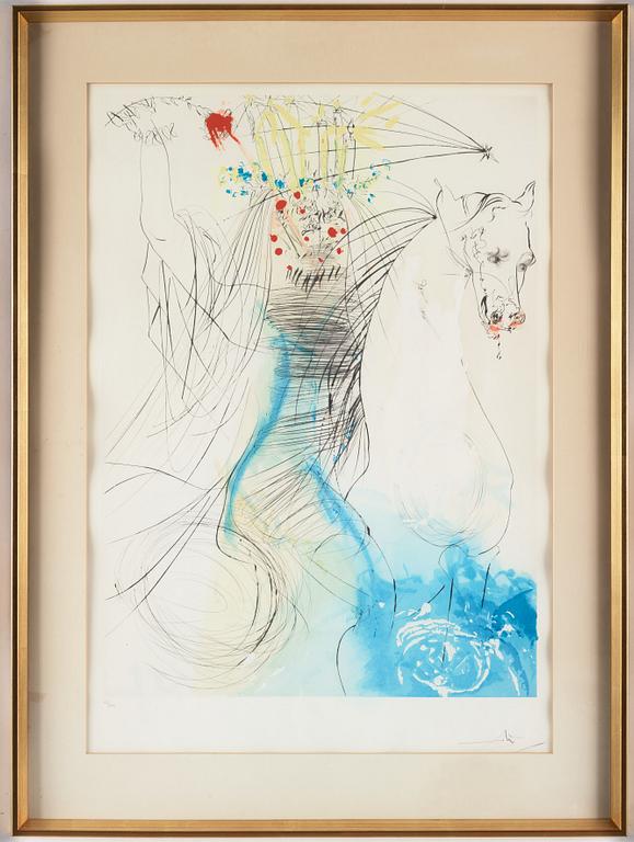 SALVADOR DALÍ, etching printed in colours with drypoint, and coloured with stencil, 1974, signed and numbered 63/450.