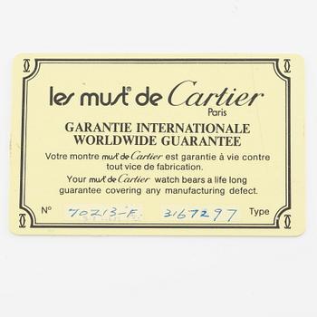 must de Cartier, Tank, "Trinity Dial", wristwatch, 20.5 x 20 (28) mm.