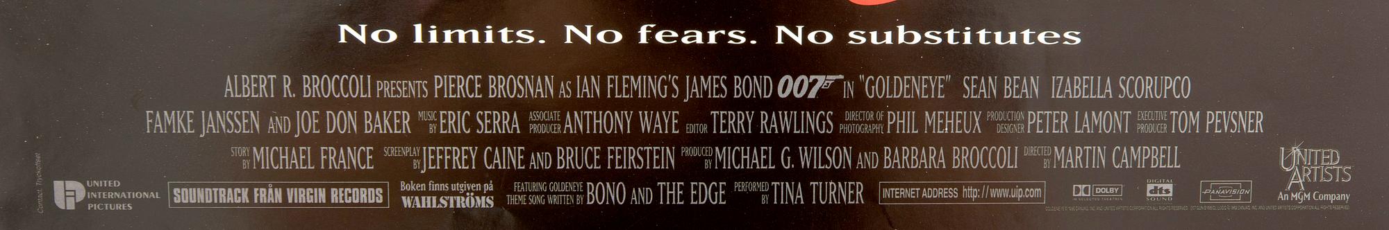 Film poster James Bond "Golden Eye" 1995.