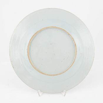 Kaffekanna samt tallrikar, 4 st, porslin, Kina, Qianlong (1736-95).