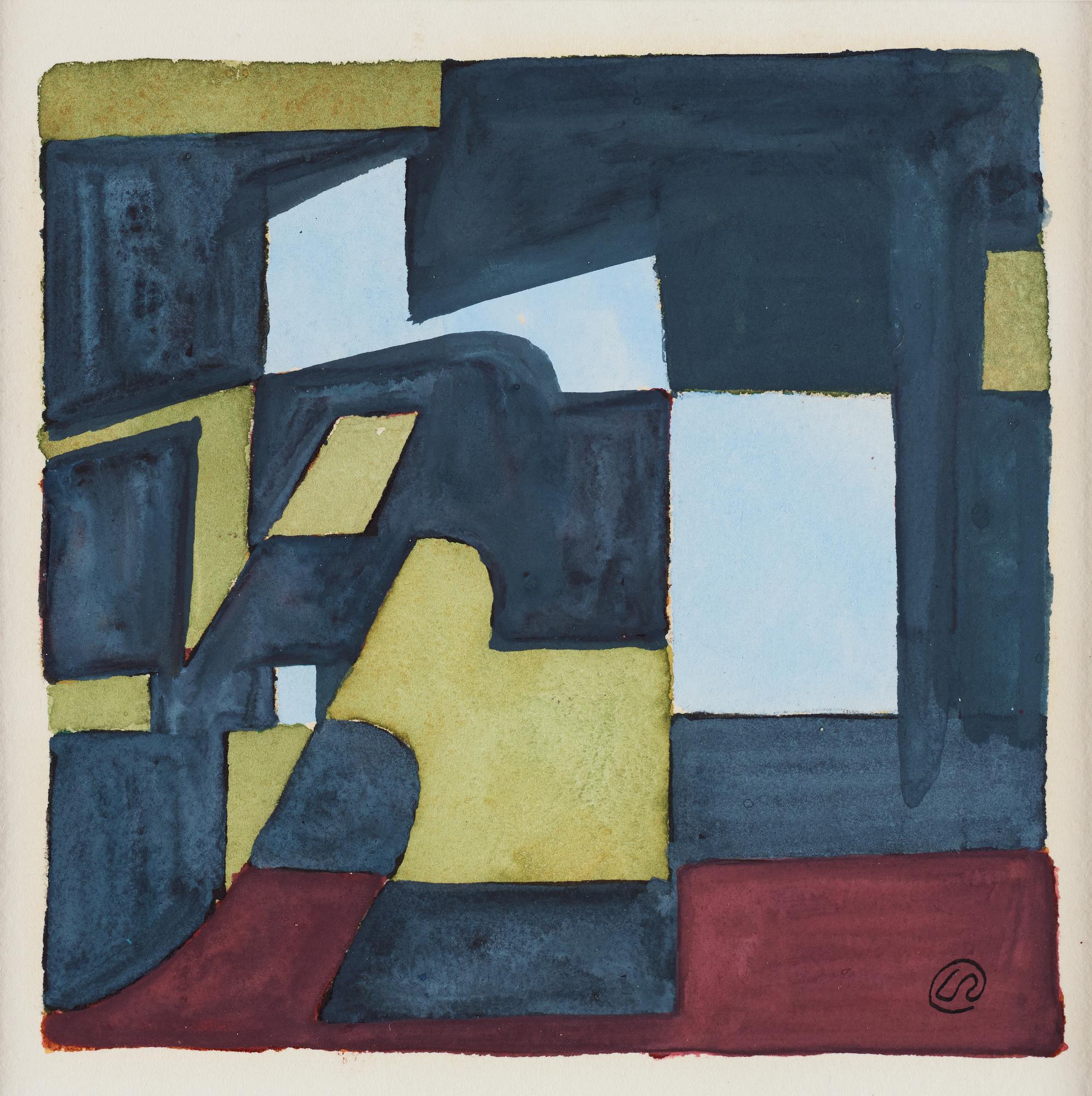 LENNART RODHE, gouache, monogramsignerad, utförd 1955.