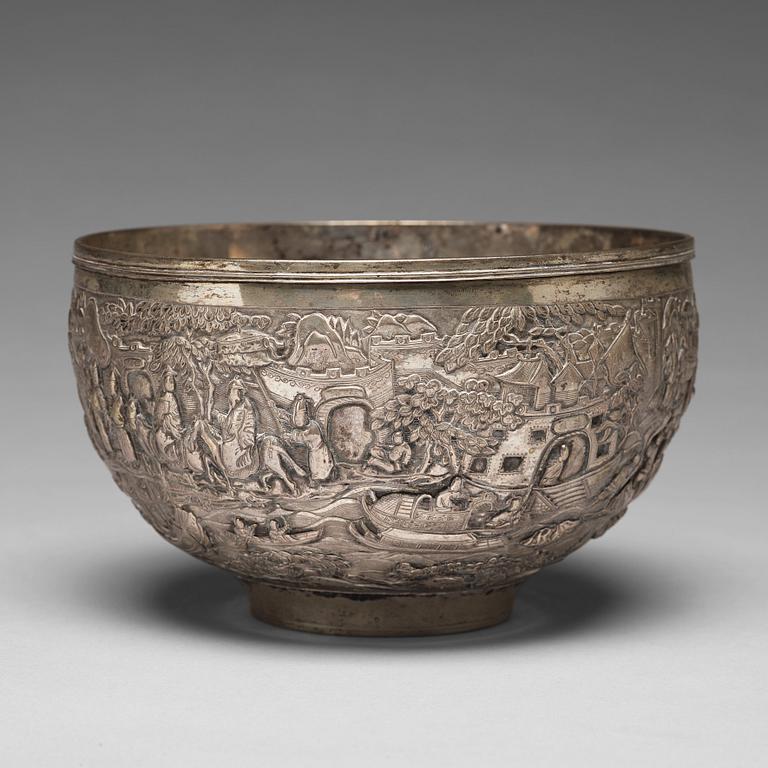 SKÅL, silver. Sen Qingdynasti omkring 1900.