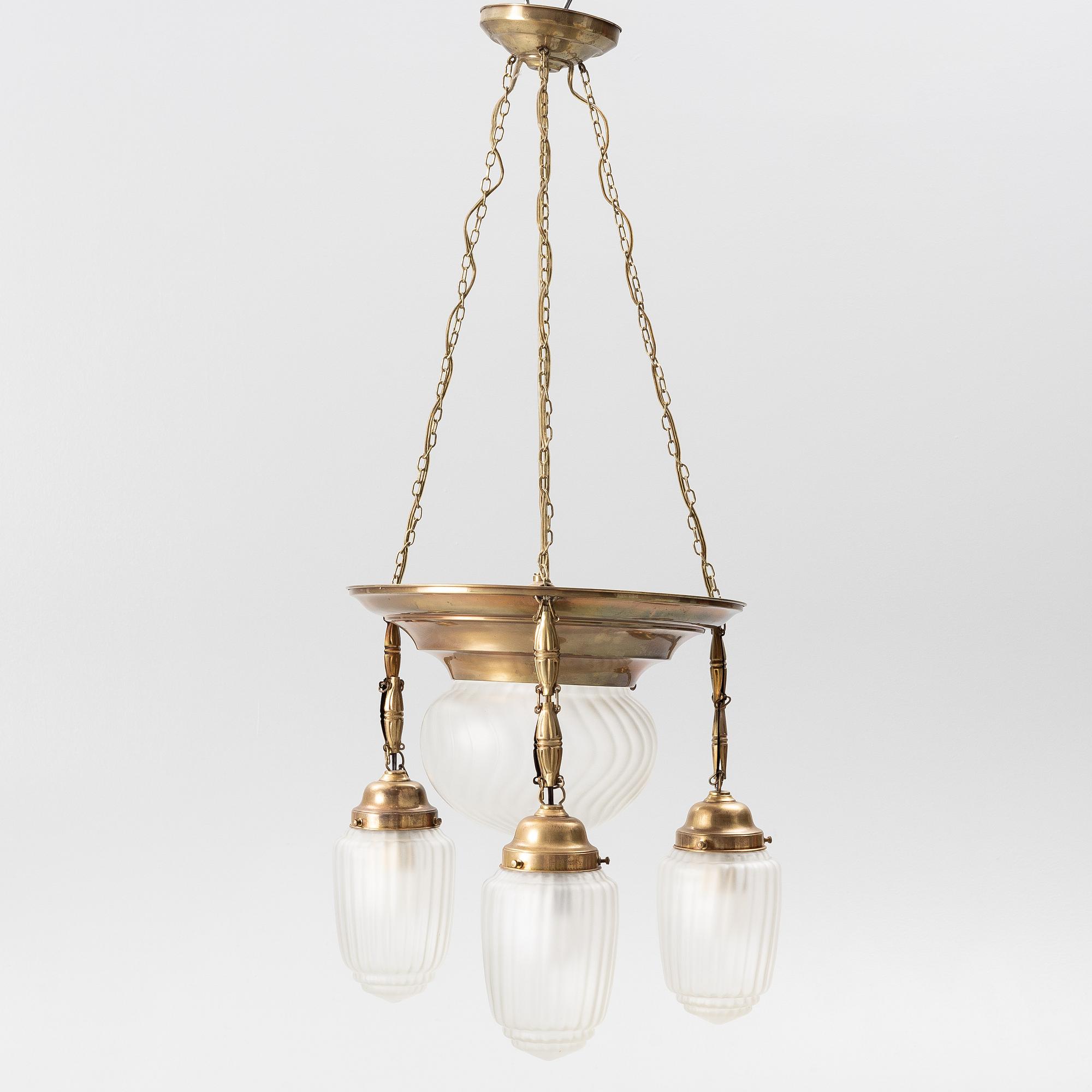 Ceiling lamp, Art Nouveau, circa 1900.
