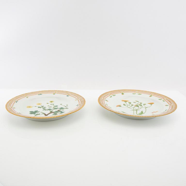 Plates 2 pcs "Flora Danica" Royal Copenhagen Denmark 1964 and 1966 porcelain.