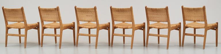 HANS J WEGNER, stolar, 6 st. Carl Hansen & Son, Danmark.