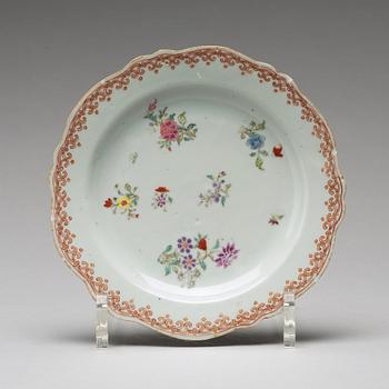 A set of 12 (8+4) famille rose dessert dishes, Qing dynasty, Qianlong (1736-95).