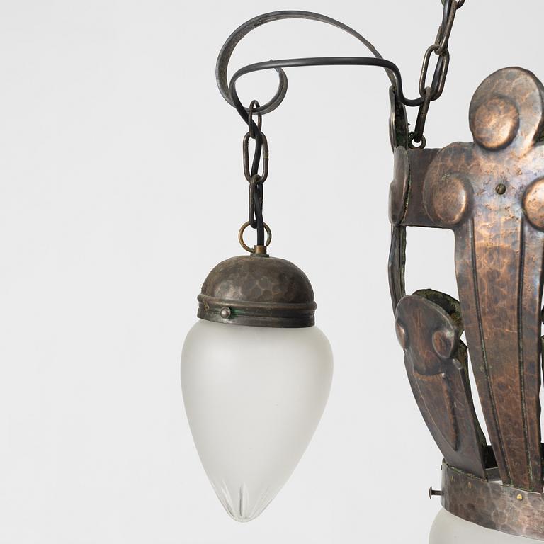 A Jugend ceiling lamp, early 20th century.