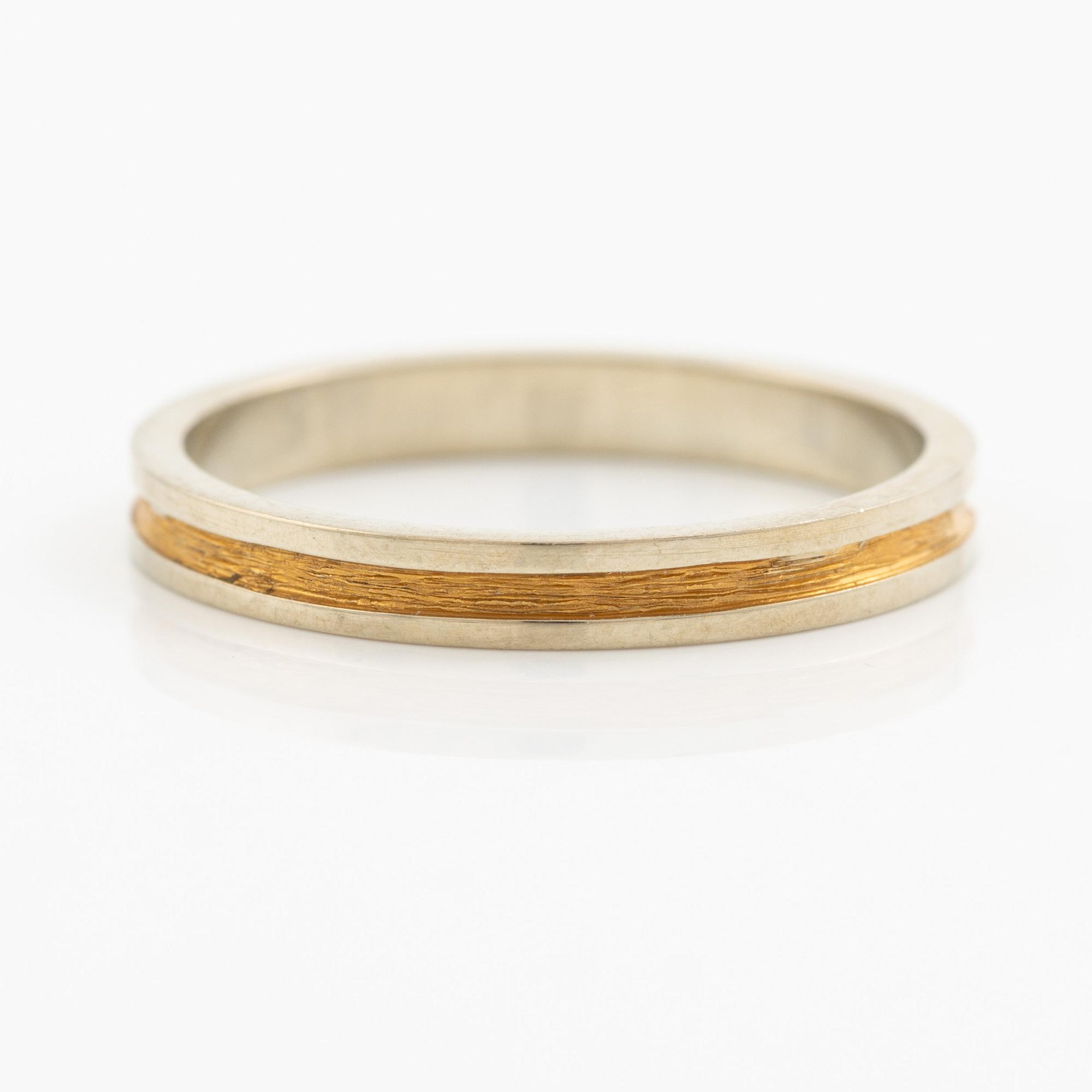 Lapponia, ring 18K gold and white gold, Finland 1978.
