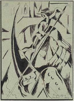 John Jon-And, tusch på papper, signerad och daterad Venedig 19-3 1922.