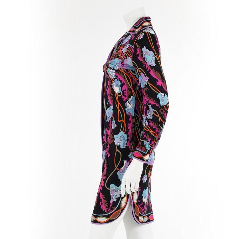 EMILIO PUCCI, a printed shirtdress. Size 8.