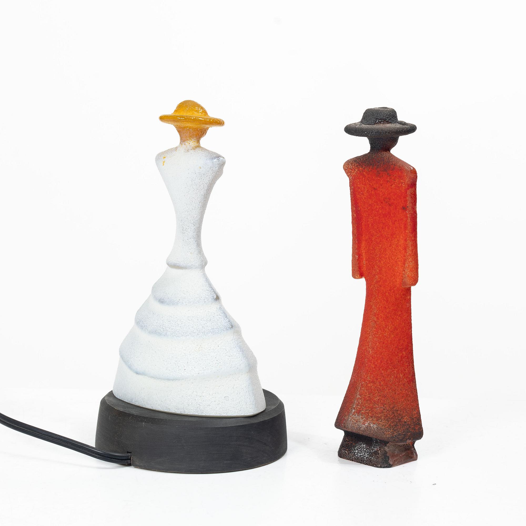 Kjell Engman, figuriner, 2 st, Kosta Boda.