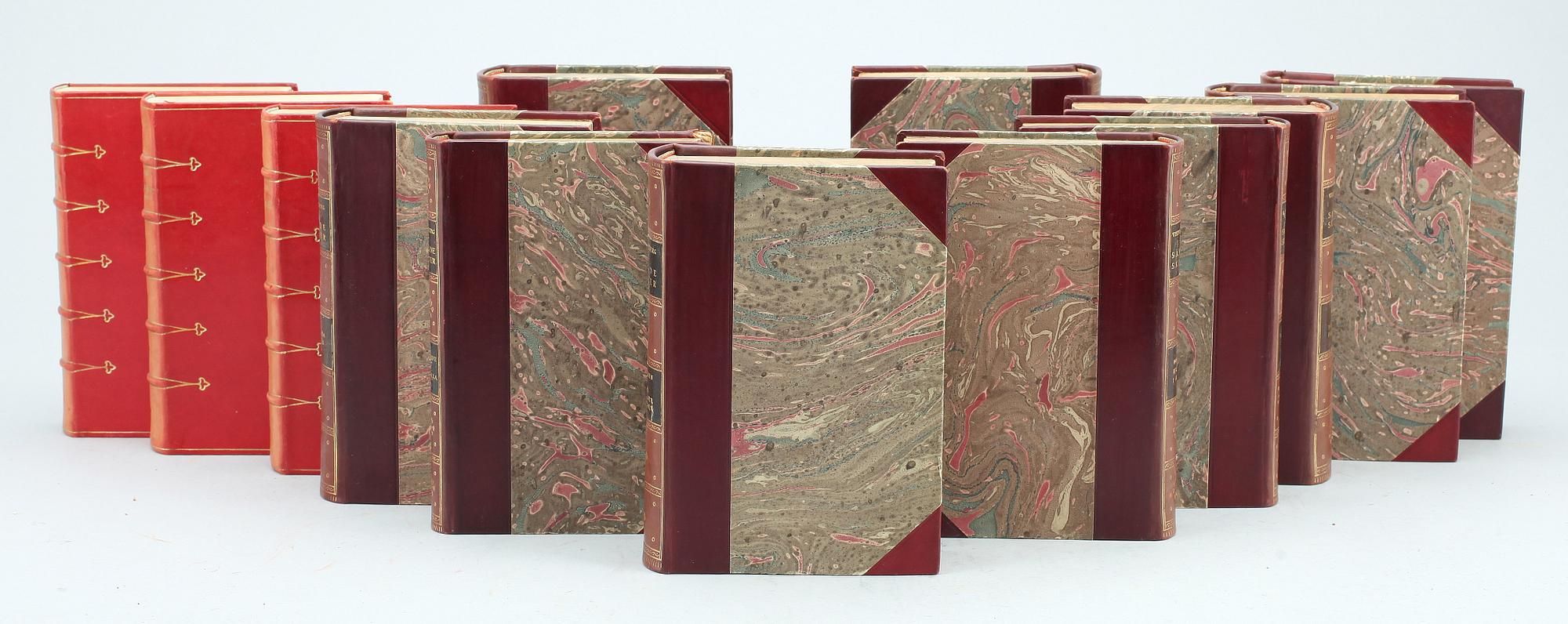 BOKPARTI, 10+3 vol, bla "Samlade skrifter Viktor Rydberg", Stockholm 1920.