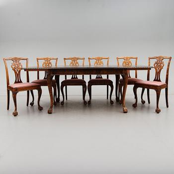 MATGRUPP, 7 delar, Chippendalestil, 1900-talets första hälft.