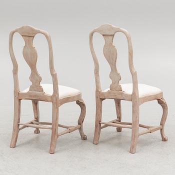 Chairs, a pair, late Baroque, Western Sweden, second half of the 18th Century.