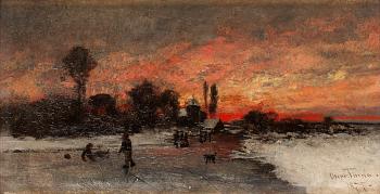239. Oscar Törnå, WINTER SCENE WITH SCATER.