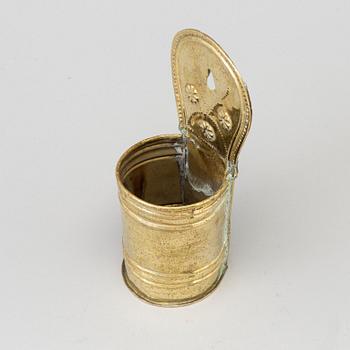 A 18th/19th century brass spoon holder.