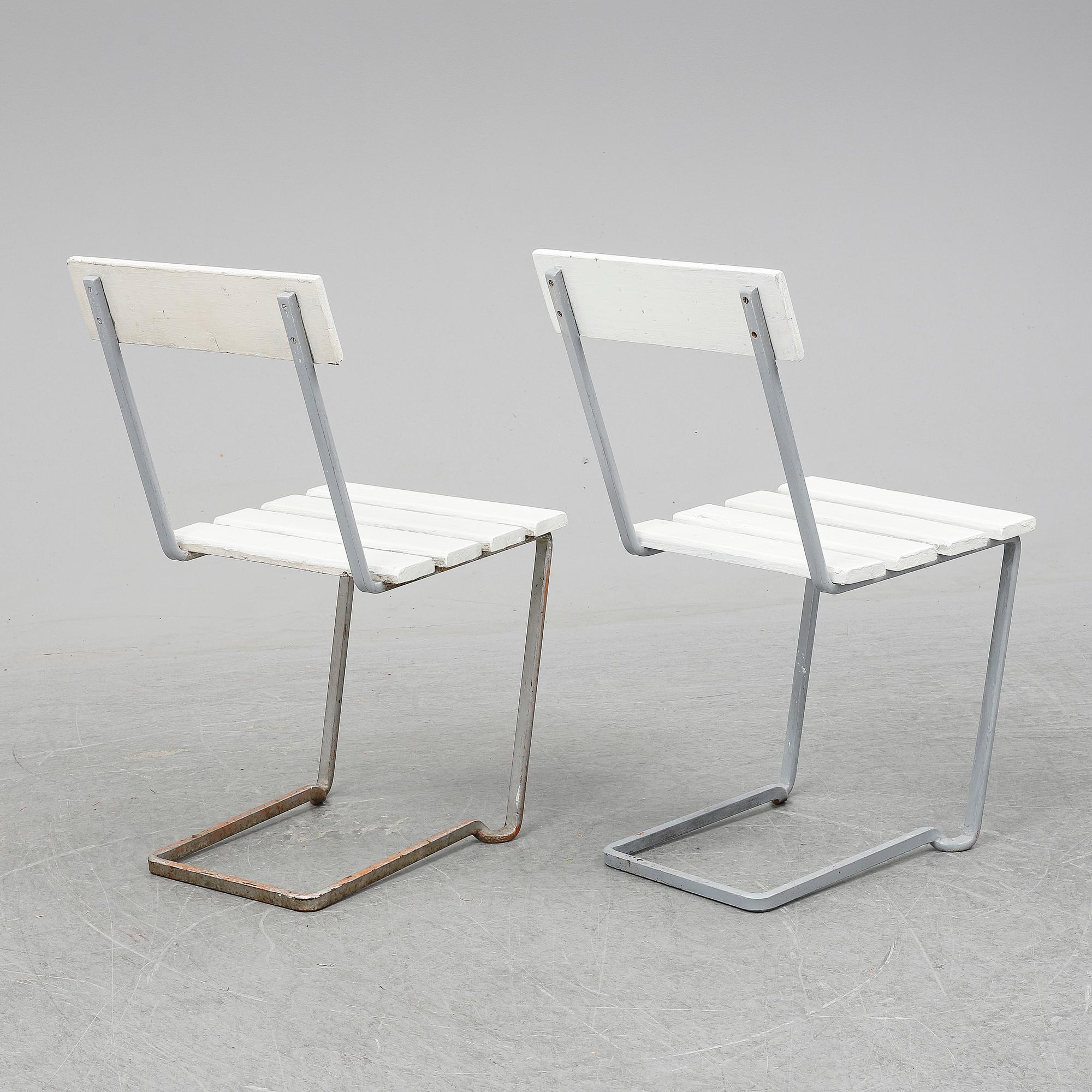 ARTHUR LINDQVIST, a pair of garden chairs, mid 20th Century.