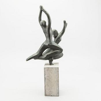 JONAS FRÖDING, skulptur signerad patinerad brons.